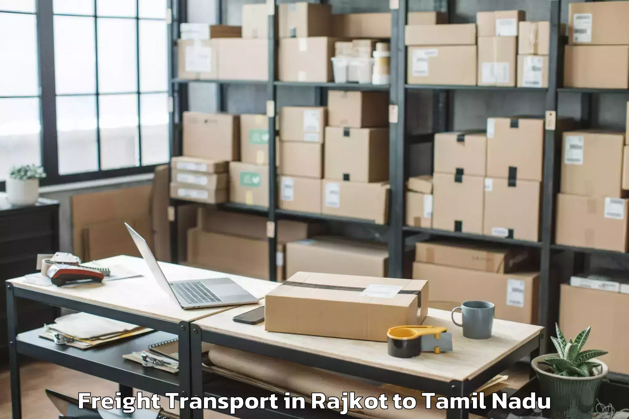 Book Rajkot to Wallajah Freight Transport Online